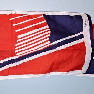 🇺🇸 Patricia Paris long scarf. Red, white, and blue.
